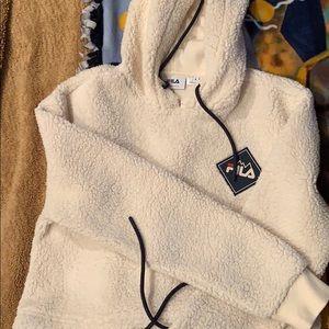 Cropped fuzzy hoodie